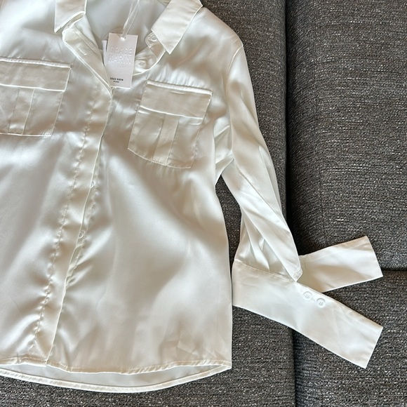 NWT White button down blouse - Picture 5 of 8